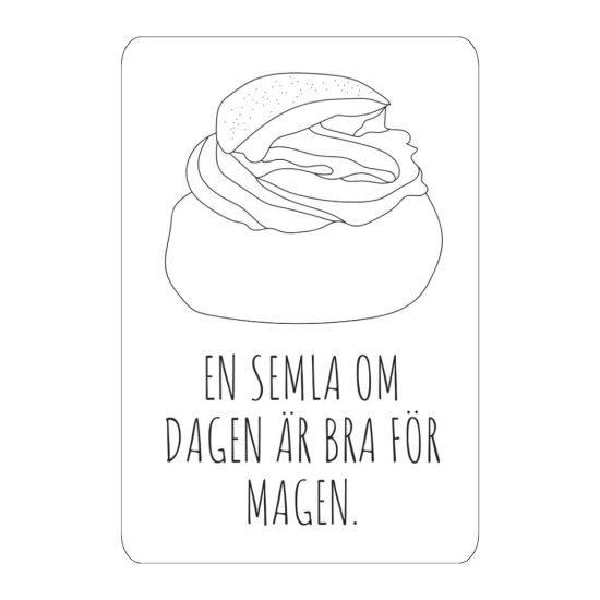 Kylskåpsmagnet: En semla om dagen i gruppen Landshopping.se / Hem & Hantverk / Inredning / Dekoration hos Landshopping (10041_Magnet19)