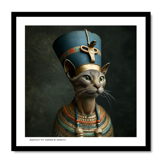 Inramad print (24X24 cm): Konstkatt 17 – Nefertiti i gruppen Landshopping.se / Hem & Hantverk / Inredning / Tavlor & Posters hos Landshopping (10041_Print07)