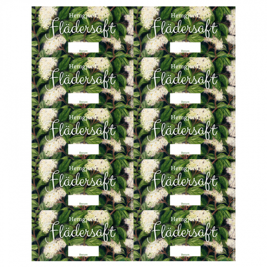 Flasketiketter Flädersaft 1