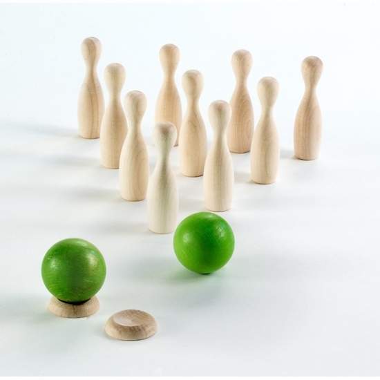 Grön minibowling - spel av FSC-trä - Milaniwood i gruppen Landshopping.se / Hem & Hantverk / Leksaker hos Landshopping (10093_3087)