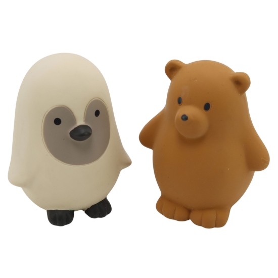 Björn & Pingvin - bad och bitleksaker av naturgummi - 2 stycken i gruppen Familjeshopping.se / Barn & Baby / Leksaker hos Landshopping (10093_3883)