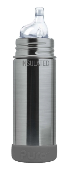 Pura isolerad pipflaska 260ml rostfritt stål - bottenskydd av silikon - slate i gruppen Familjeshopping.se / Barn & Baby / Baby hos Landshopping (10093_3913)