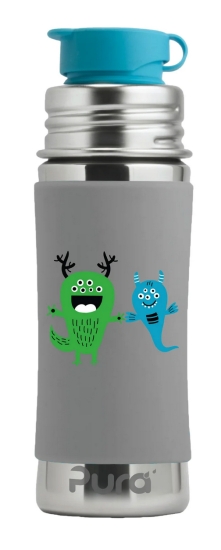 Pura vattenflaska rostfritt stål 325 ml med sportlock och silikonhölje - monster sleeve i gruppen Familjeshopping.se / Barn & Baby / Baby hos Landshopping (10093_3920)