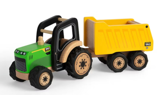 Traktor och släpvagn av trä i gruppen Landshopping.se / Hem & Hantverk / Leksaker / Träleksaker hos Landshopping (10093_4059)