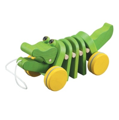 Dansande krokodil - grön dragleksak av trä från Plantoys i gruppen Familjeshopping.se / Barn & Baby / Leksaker / Träleksaker hos Landshopping (10093_789)