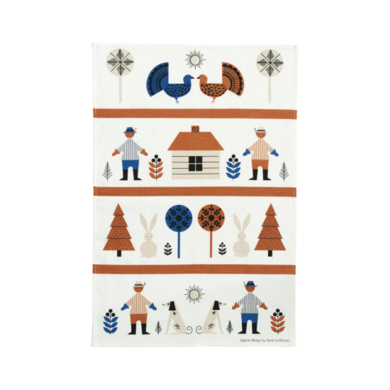 Jägare, kökshandduk, blå brun i gruppen Landshopping.se / Hem & Hantverk / Hemtextilier hos Landshopping (10104_101992-0026)