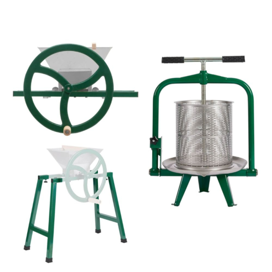 Paket: Fruktkross Manuell 9L + Stödben + Fruktpress Original 12L 1