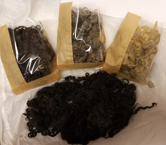 Krullig ull tvättad i påse 50g/påse