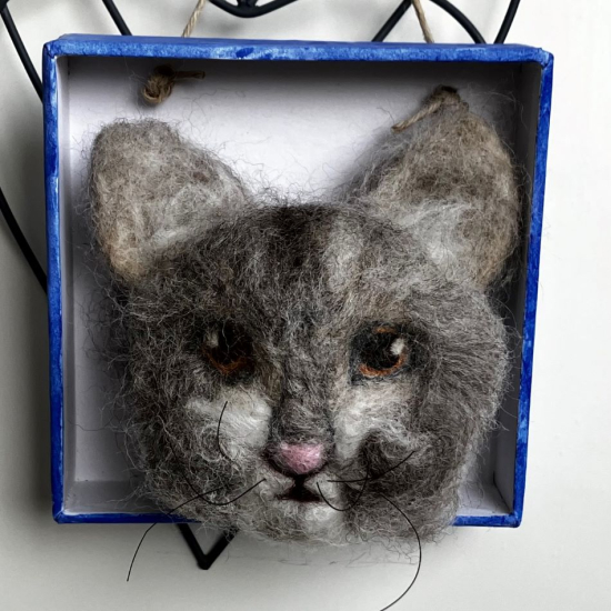 Katthuvud i ull i gruppen Landshopping.se / Hem & Hantverk / Inredning / Dekoration hos Landshopping (10229_2025katt2)