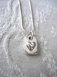 Hjärttag - halsband i silver