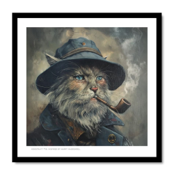 Inramad print (24X24 cm): Konstkatt 18 – Harry Haerendel