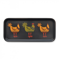 Bricka Tupp&Höna Grön-Gul 32x15