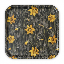 Bricka Vårpärlor mörkgrön, 32x32