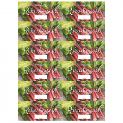 Flasketiketter Rabarbersaft