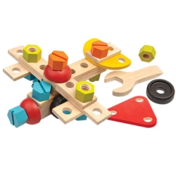 Byggsats - trämekano i 40 delar - träleksaker från Plantoys