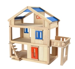 Dockhus av trä med terrass - Plantoys