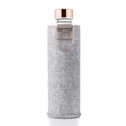 EQUA vattenflaska glas 750ml Textil Mismatch Rose Gold