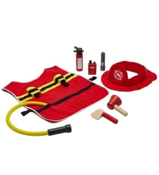 Brandman set i trä och tyg