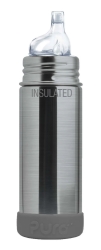 Pura isolerad pipflaska 260ml rostfritt stål - bottenskydd av silikon - slate