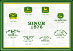 Vykort i metall - John Deere 