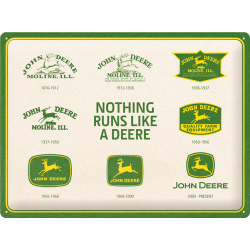 Metallskylt - John Deere 150 Years Logo Evolution