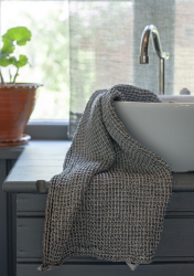 Bubbel handduk i 100% lin