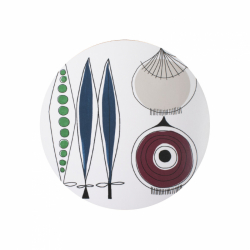 Picknick, grytunderlägg, lök, blå multi, 21cm