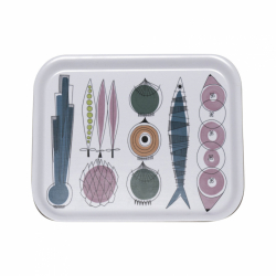 Picknick, bricka, blårosa, 27x20cm