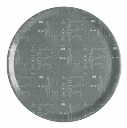 Picknick bricka i gröngrå färg, Ø38cm