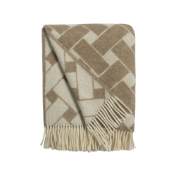 Korg, pläd, brun offwhite