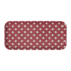 Korg, bricka, röd, 32x15cm