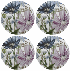 Glasunderlägg, Blomsterhage 90 mm Ø