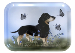 Bricka, Tax svartbrun, 20x27 cm