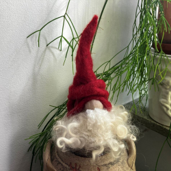 Hustomte jul röd luva