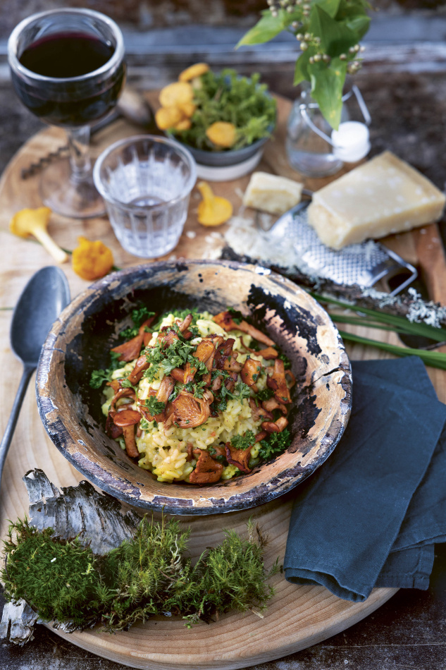 Höstgröt med kantareller