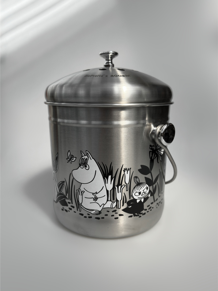 Mumin - hink för matuppsamling, Stainless Steel 4 liter - 