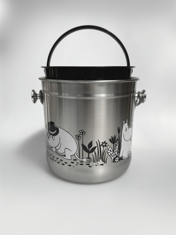 Mumin - hink för matuppsamling, Stainless Steel 4 liter - 