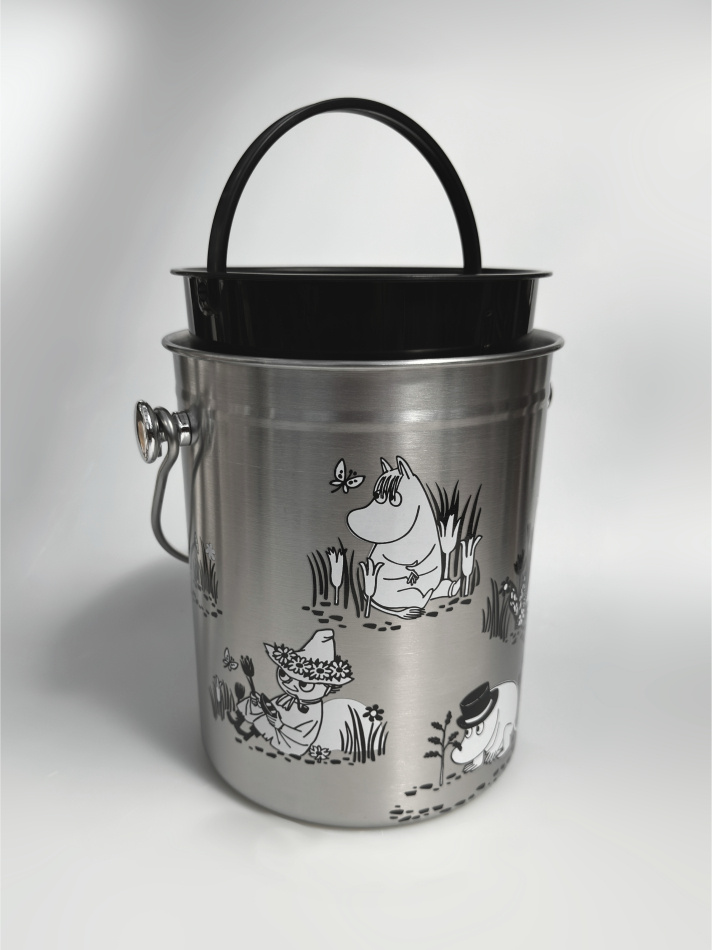 Mumin - hink för matuppsamling, Stainless Steel 5 liter - 