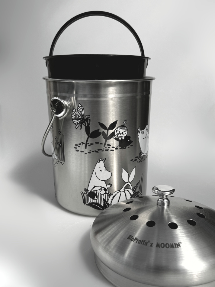 Mumin - hink för matuppsamling, Stainless Steel 5 liter - 