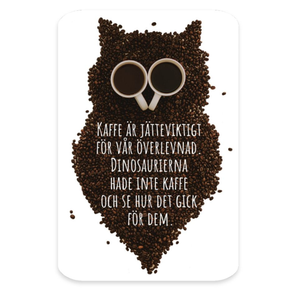 Kylskåpsmagnet: Dinosaurierna hade inte kaffe