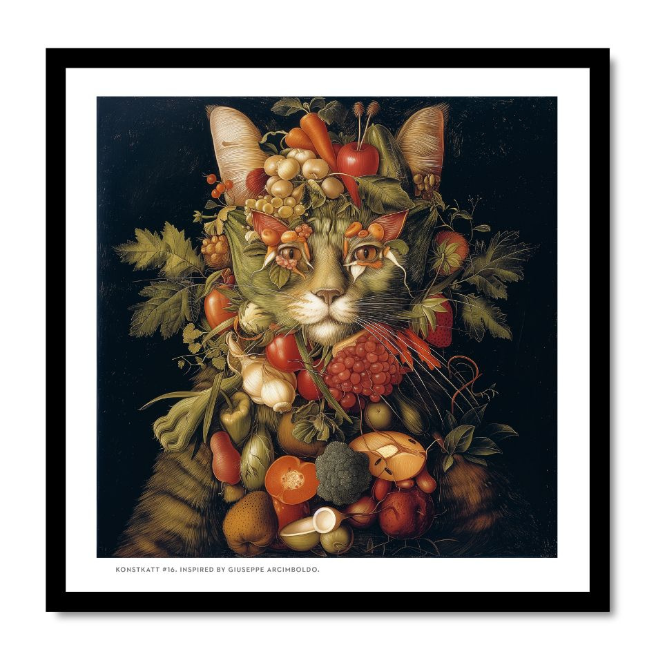 Inramad print (24X24 cm): Konstkatt 16 – Giuseppe Arcimboldo