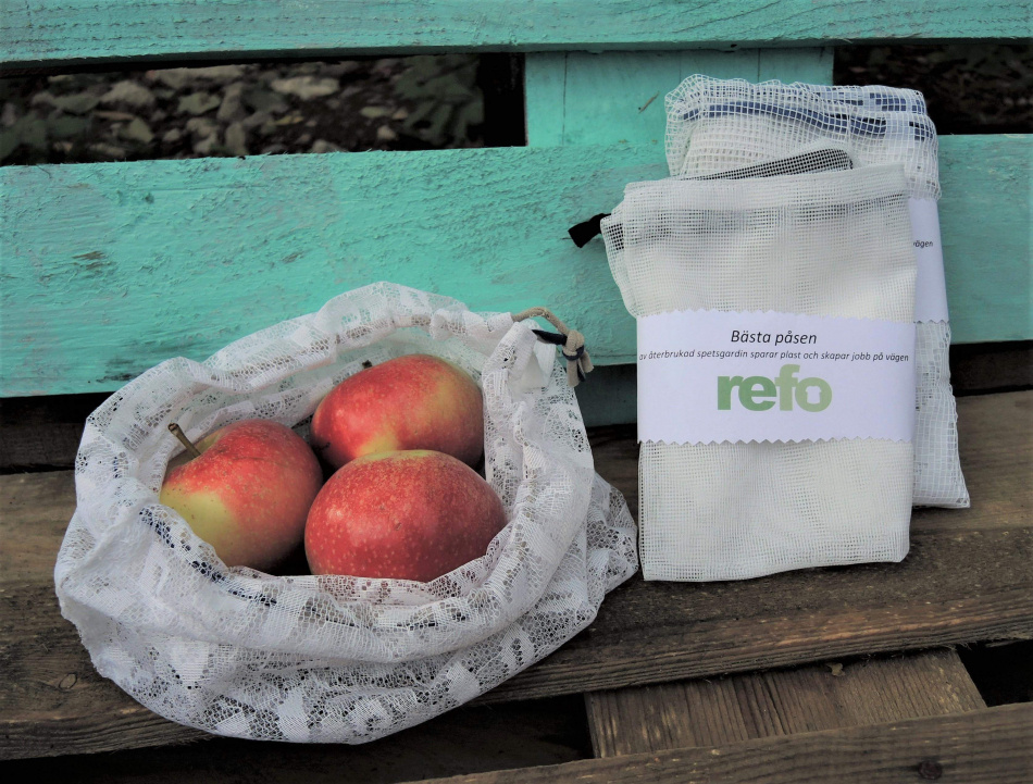 Bästa påsen av återvunnen spetsgardin