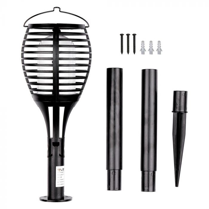 Solcellsbelysning Fackla, svart