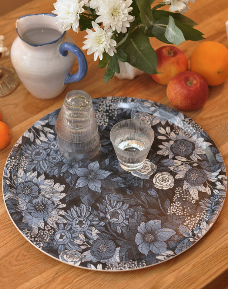 Bricka Old Flowers Blues 38 cm 2