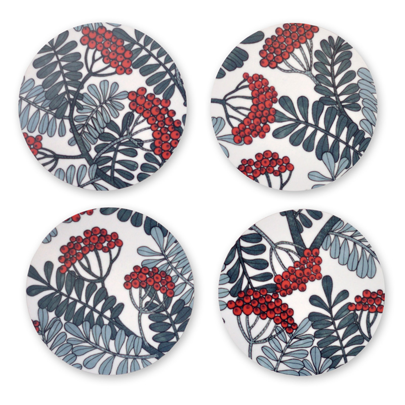 Glasunderlägg Rönnbär Frost