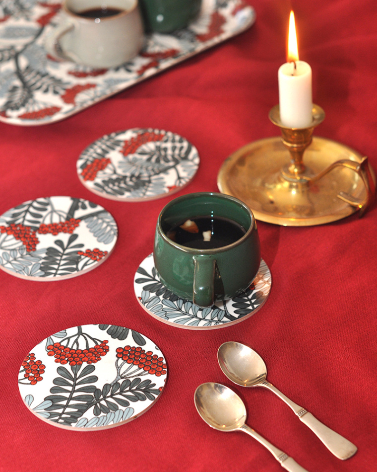 Glasunderlägg Rönnbär Frost