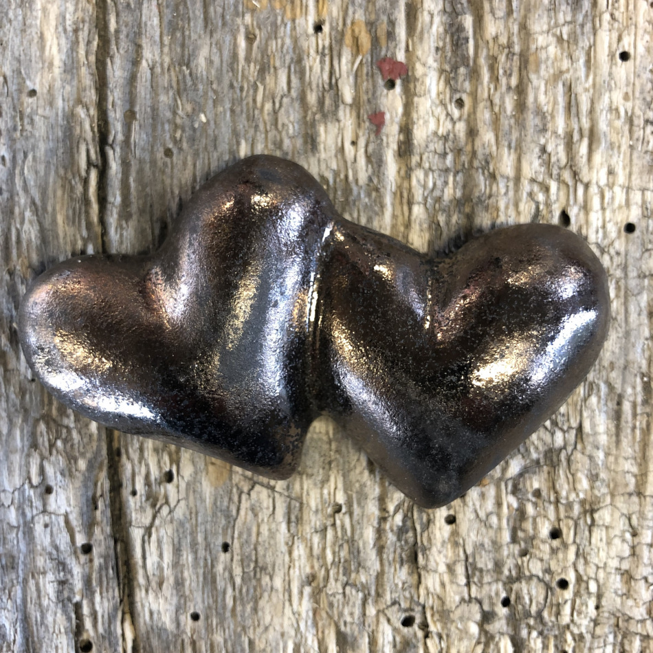 Dubbelhjärta i keramik 2