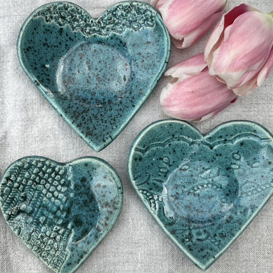 Hjärtformat fat i keramik, litet
