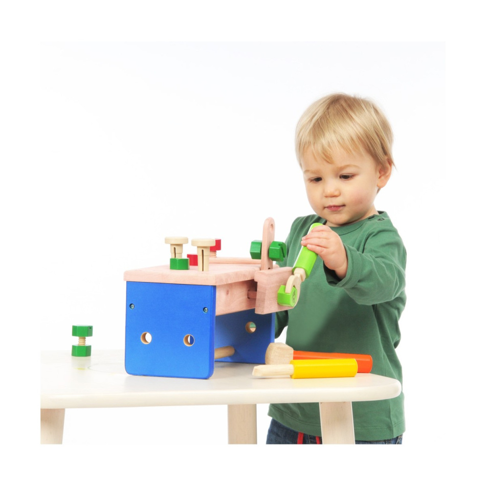 Verktygslåda och arbetsbänk - träleksaker från Wonderworld