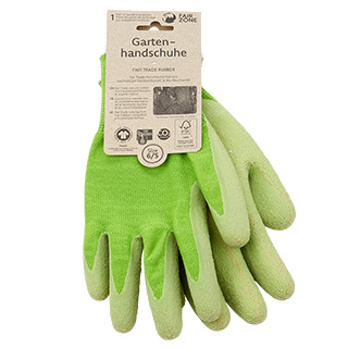 Trädgårdshandskar av fair trade FCS naturgummi